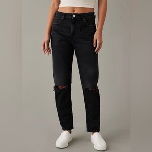 American Eagle Outfitters Black Straight Leg Jeans Extra Long